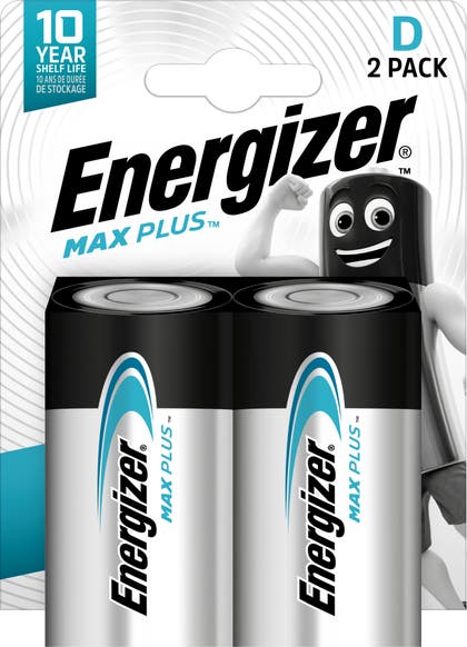Energizer Batteri Max Plus Alkaliskt D 2-pack