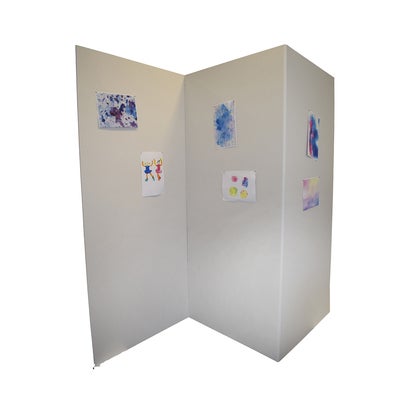 Utställningsskärm 3-delad vit 5-pack