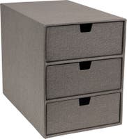 3-lådsbyrå Bigso Ingrid canvas grå