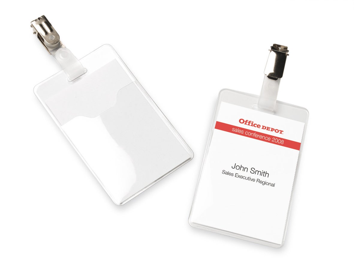 Namnskylt  Office Depot 90 x 60 mm S clips 50 st/fp