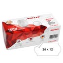 Prismärkningsetikett 26 x 12 mm vit avtagbar 6 rullar/fp