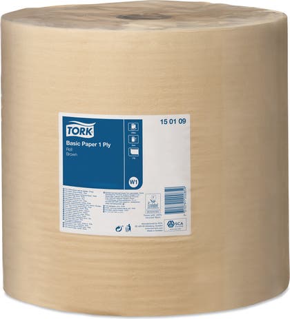 Avtorkningspapper Basic Tork W1 1000 Meter Brun