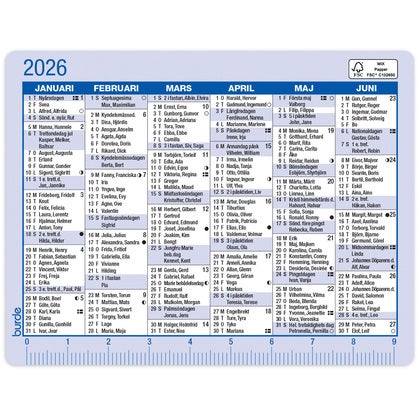 Kalender 2026 Kalenderkort