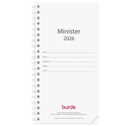 Kalender 2026 Minister refill