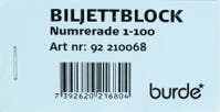 Biljettblock NR 1-100 Blå