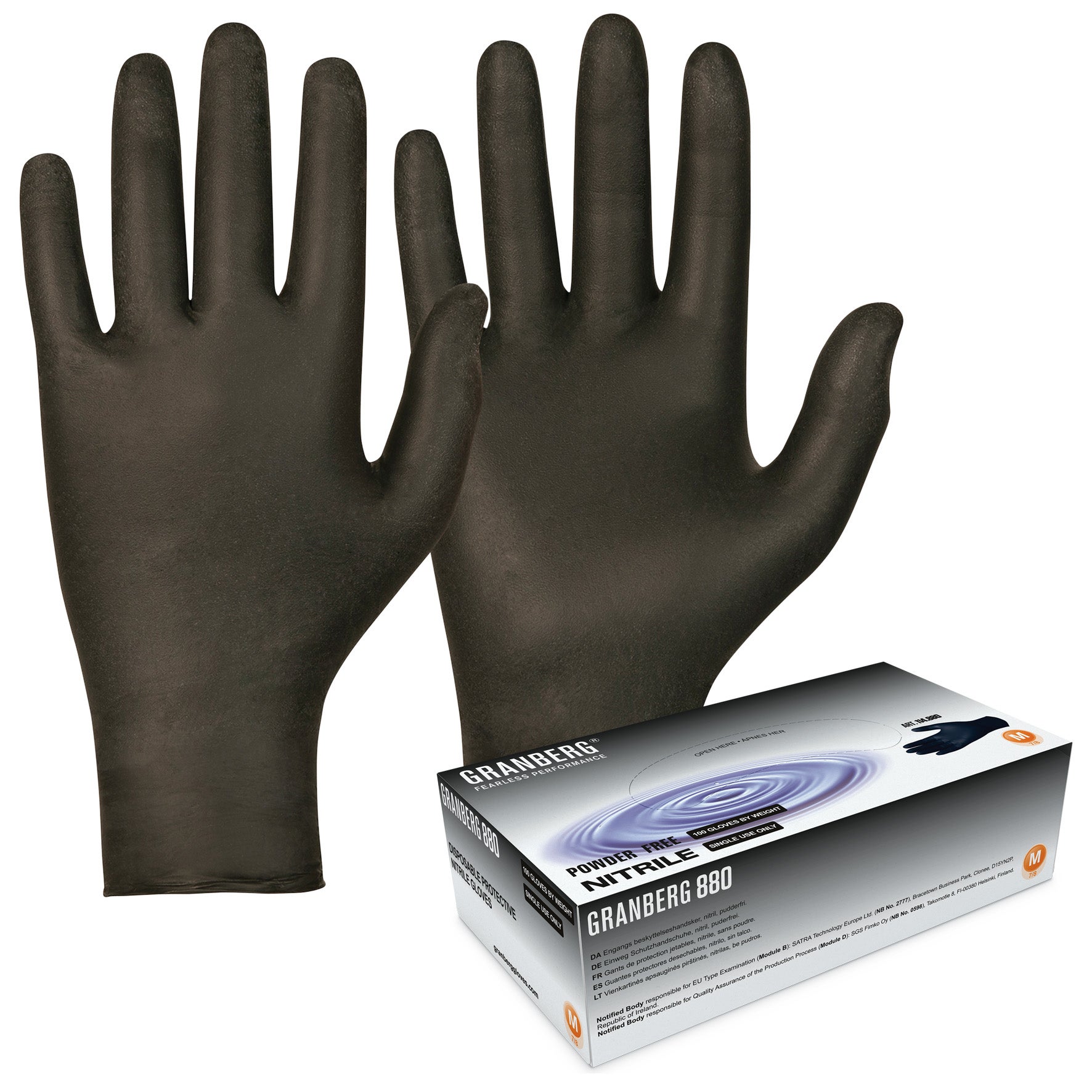 Nitrilhandske kemikalieresistent 880 svart 100-pack