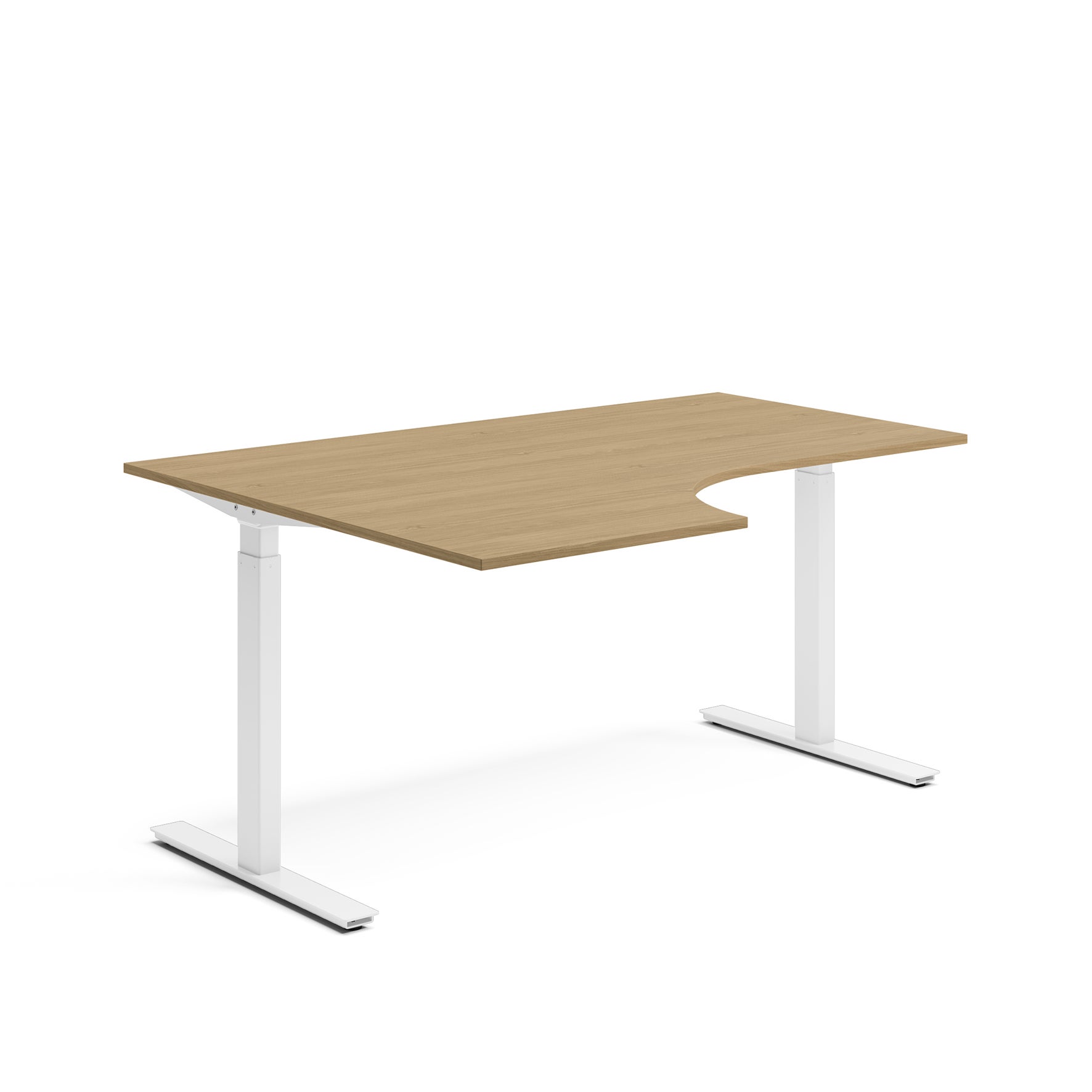 Vänstersvängt skrivbord Ergofunk Smart 800x1600x1200x600 mm Vitt underrede