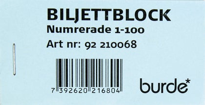 Biljettblock 1-100