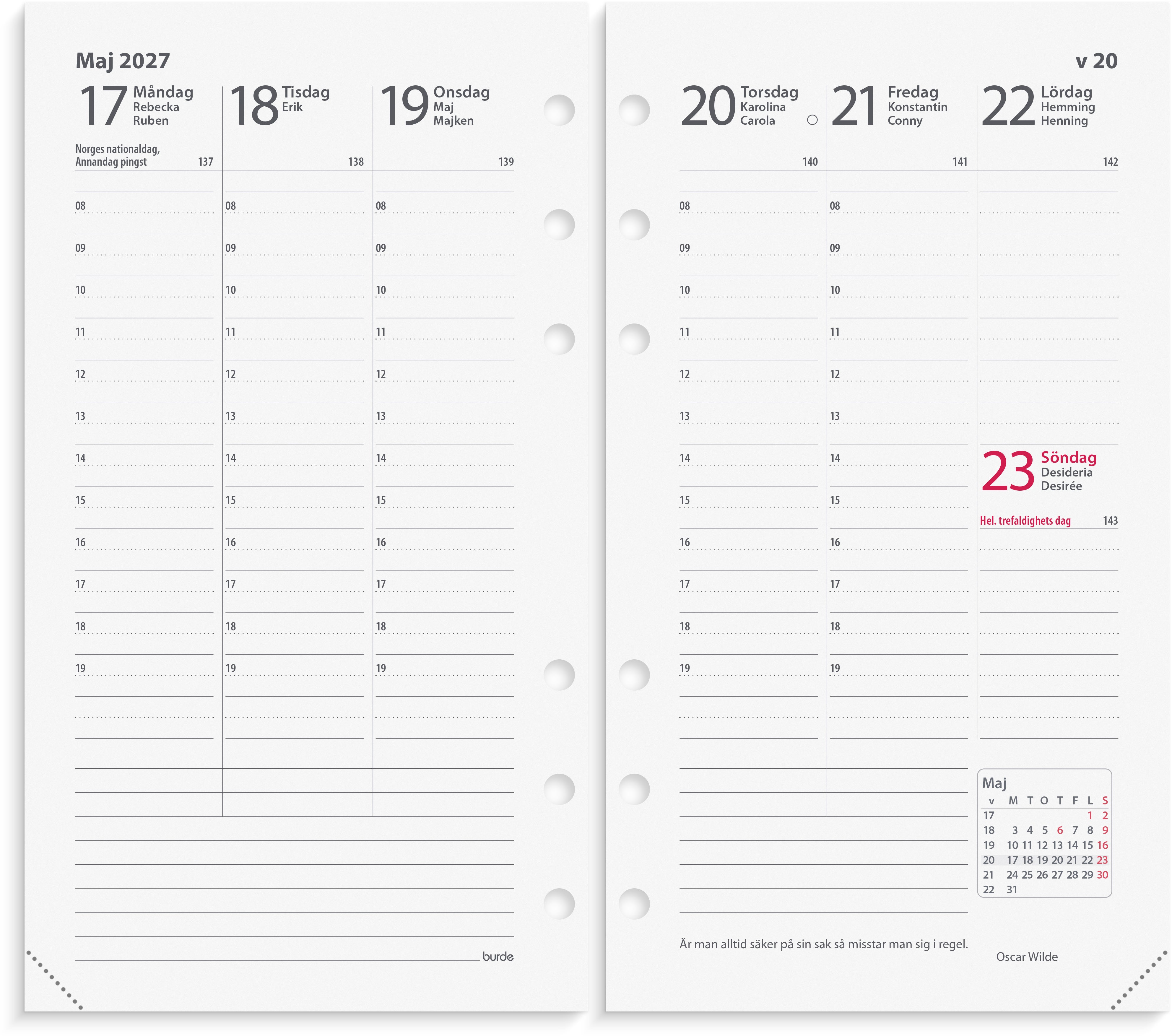 Kalender Regent Interplano XL 2027 Burde