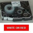 Märkband TZe435 12 mm x 8 m vit/röd