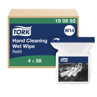 Våtdukar för handrengöring refill Tork W14 58-pack