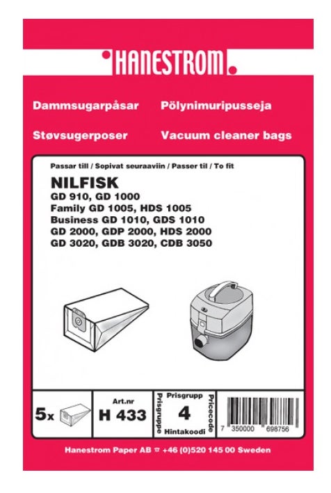 Dammpåse Nilfisk VP300 5 st/fp