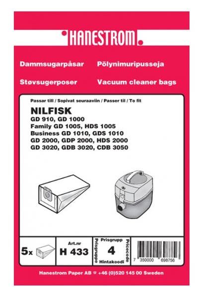 Dammpåse Nilfisk VP300 5 st/fp